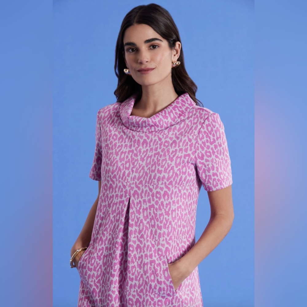 Tyler Boe Coral Pink Leopard Print Dress - Picture 6 of 6
